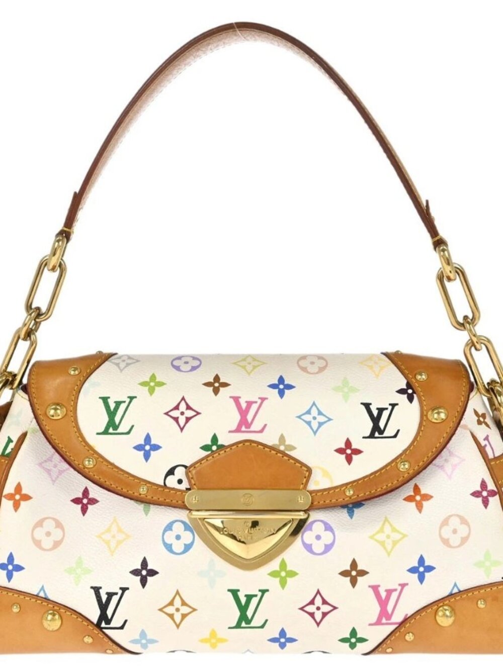 Louis Vuitton White Monogram Multicolor Beverly MM Handbag M40203 FL2048 197642